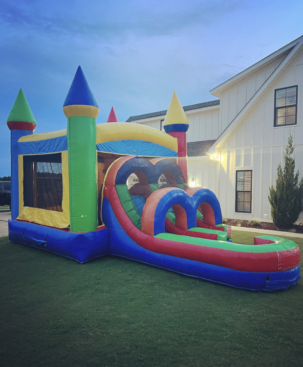 Rainbow Bounce House Combo- Wet or Dry Slide