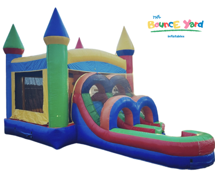 Rainbow Bounce House Combo- Wet or Dry Slide